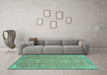 Machine Washable Abstract Turquoise Modern Area Rugs in a Living Room,, wshabs3066turq