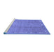 Sideview of Machine Washable Abstract Blue Modern Rug, wshabs3066blu