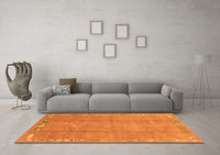 Machine Washable Abstract Orange Modern Rug, wshabs3066org