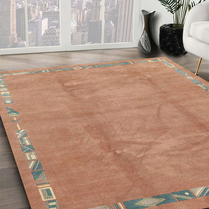 Machine Washable Abstract Orange Rug in a Family Room, wshabs3066