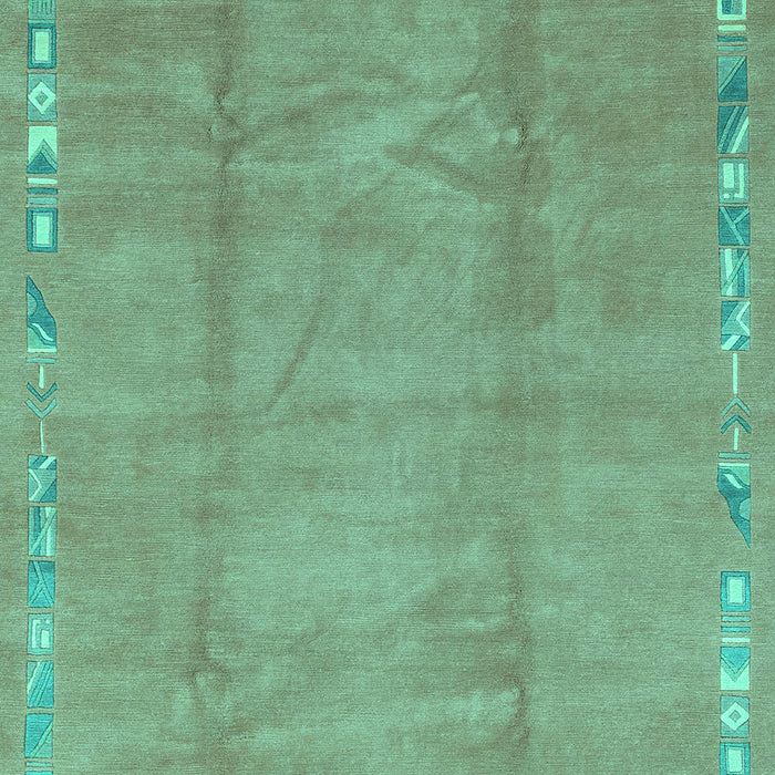 Machine Washable Abstract Turquoise Modern Area Rugs, wshabs3066turq