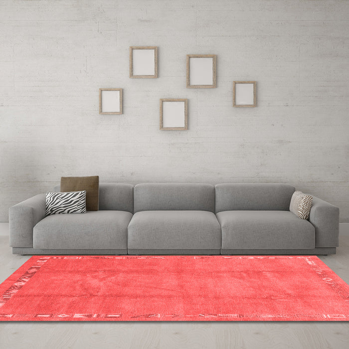 Modern Red Washable Rugs