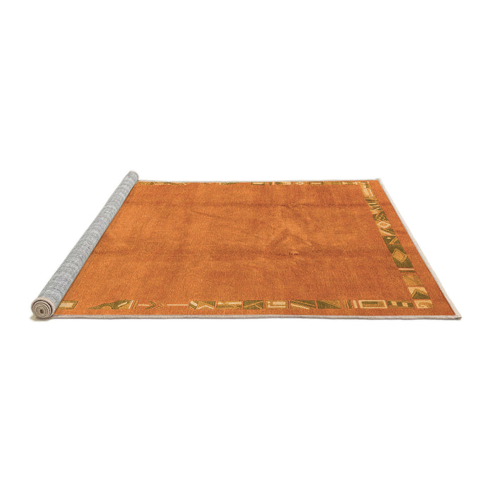 Sideview of Machine Washable Abstract Orange Modern Area Rugs, wshabs3066org