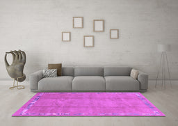 Machine Washable Abstract Purple Modern Area Rugs in a Living Room, wshabs3066pur