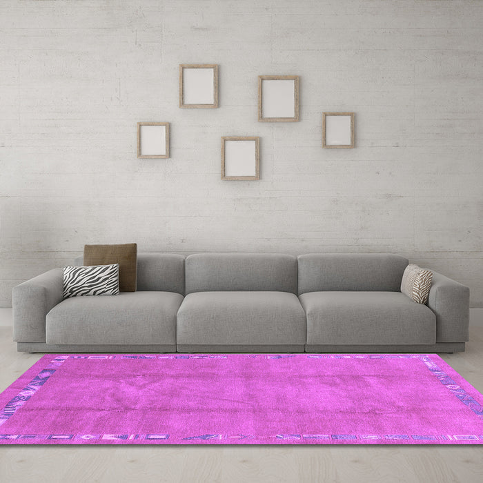 Machine Washable Abstract Purple Modern Area Rugs in a Living Room, wshabs3066pur