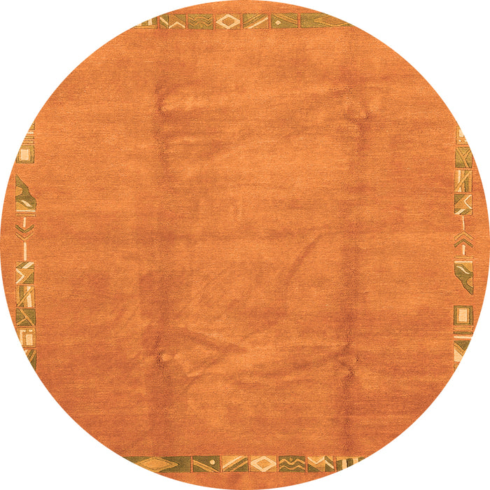 Round Abstract Orange Modern Rug, abs3066org