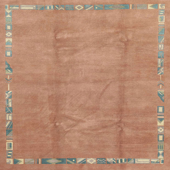Square Abstract Orange Modern Rug, abs3066