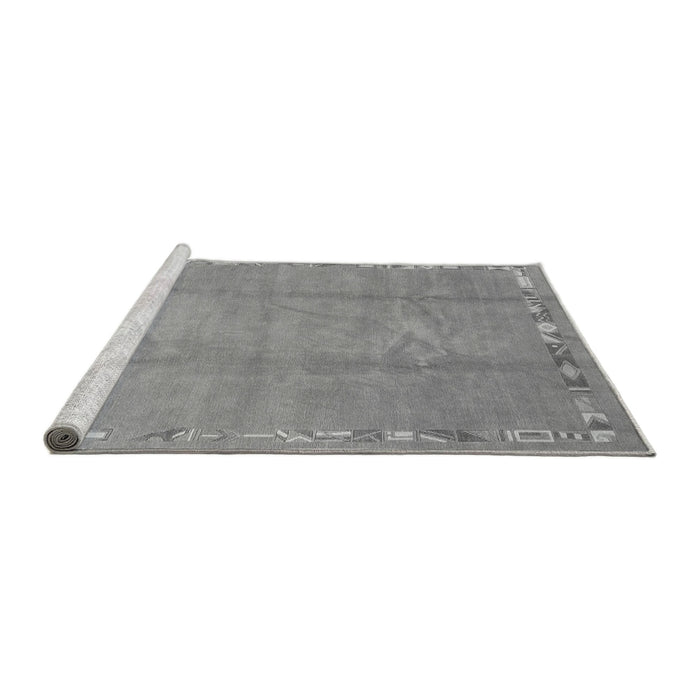 Sideview of Machine Washable Abstract Gray Modern Rug, wshabs3066gry