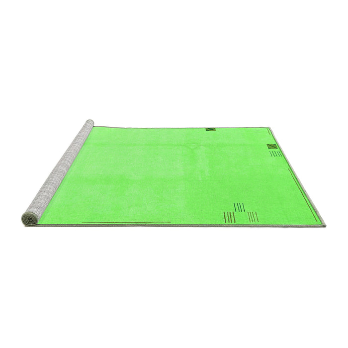 Sideview of Machine Washable Solid Green Modern Area Rugs, wshabs3067grn