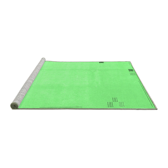 Sideview of Machine Washable Solid Emerald Green Modern Area Rugs, wshabs3067emgrn