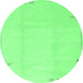 Round Solid Emerald Green Modern Rug, abs3067emgrn