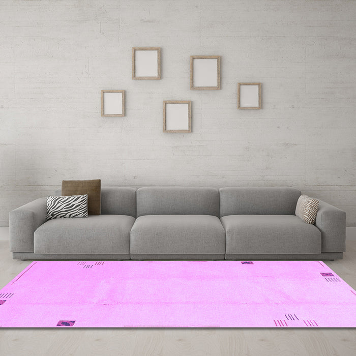 Machine Washable Solid Purple Modern Area Rugs in a Living Room, wshabs3067pur