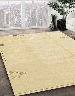 Machine Washable Abstract Brown Gold Rug in a Family Room, wshabs3067