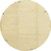 Round Abstract Brown Gold Solid Rug, abs3067