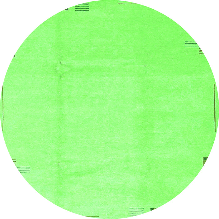 Round Solid Green Modern Rug, abs3067grn