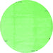 Round Solid Green Modern Rug, abs3067grn