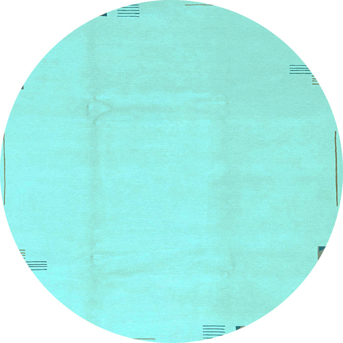 Round Solid Light Blue Modern Rug, abs3067lblu