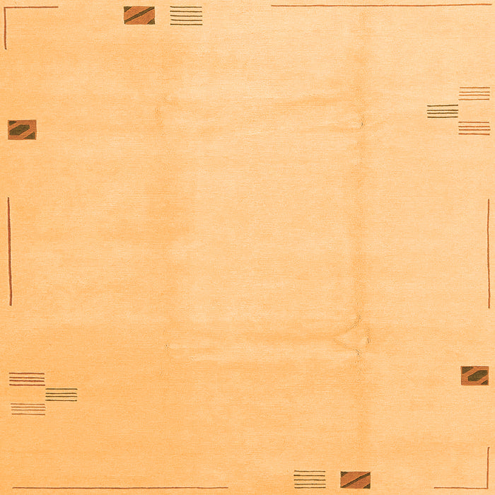 Square Machine Washable Solid Orange Modern Area Rugs, wshabs3067org