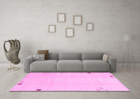 Machine Washable Solid Pink Modern Rug, wshabs3067pnk