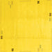 Square Machine Washable Solid Yellow Modern Rug, wshabs3067yw