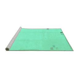 Sideview of Machine Washable Solid Turquoise Modern Area Rugs, wshabs3067turq