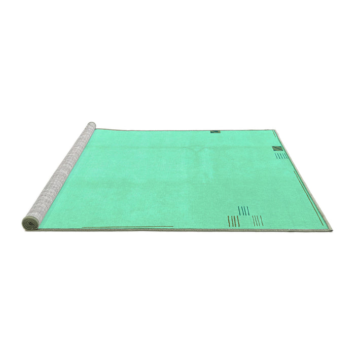Sideview of Machine Washable Solid Turquoise Modern Area Rugs, wshabs3067turq