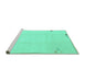 Sideview of Machine Washable Solid Turquoise Modern Area Rugs, wshabs3067turq