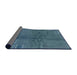 Sideview of Abstract Steel Blue Modern Rug, abs3068