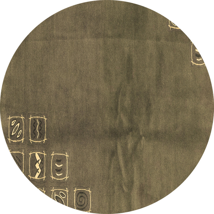 Round Abstract Brown Modern Rug, abs3068brn