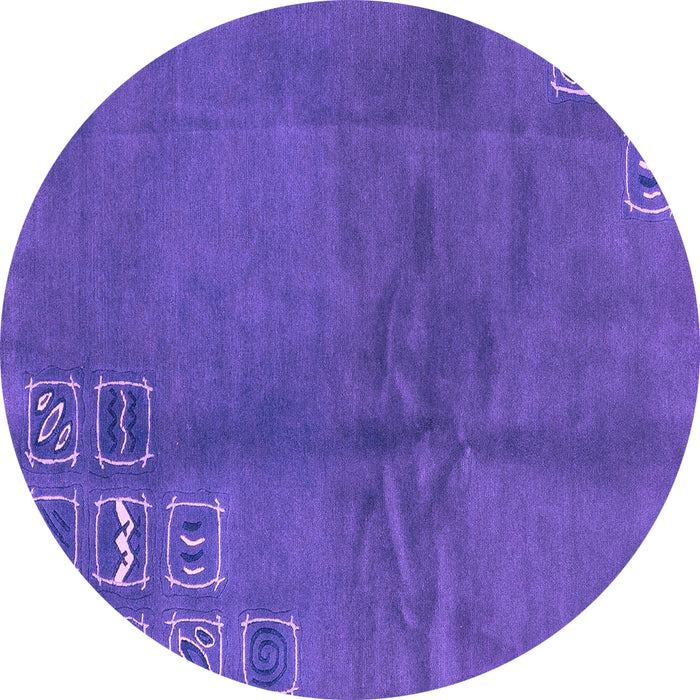 Round Abstract Purple Modern Rug, abs3068pur