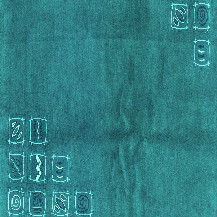 Square Machine Washable Abstract Turquoise Modern Area Rugs, wshabs3068turq