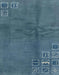 Abstract Steel Blue Modern Rug, abs3068