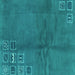 Square Abstract Turquoise Modern Rug, abs3068turq