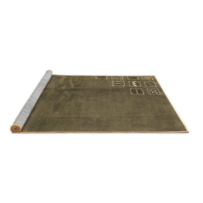Sideview of Machine Washable Abstract Brown Modern Rug, wshabs3068brn