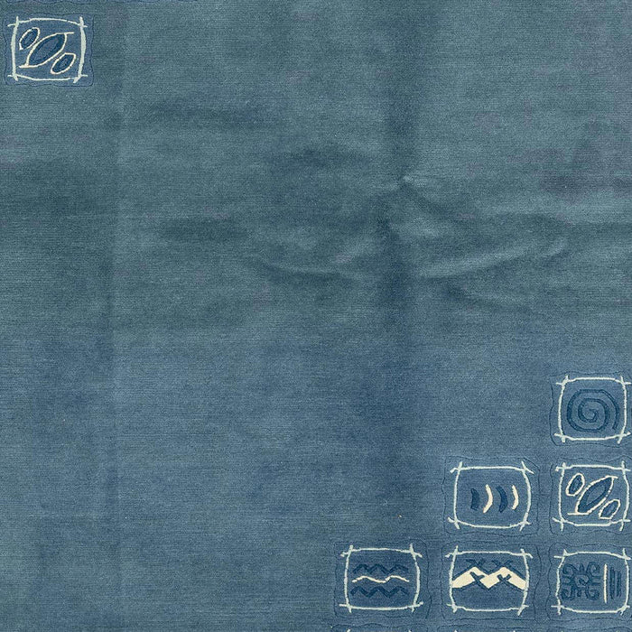 Machine Washable Abstract Steel Blue Rug, wshabs3068