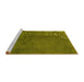 Sideview of Machine Washable Abstract Yellow Modern Rug, wshabs3068yw