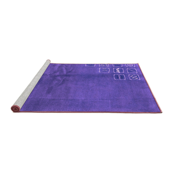 Sideview of Machine Washable Abstract Purple Modern Area Rugs, wshabs3068pur