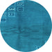 Round Abstract Light Blue Modern Rug, abs3068lblu