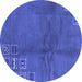 Round Abstract Blue Modern Rug, abs3068blu