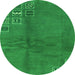 Round Abstract Green Modern Rug, abs3068grn