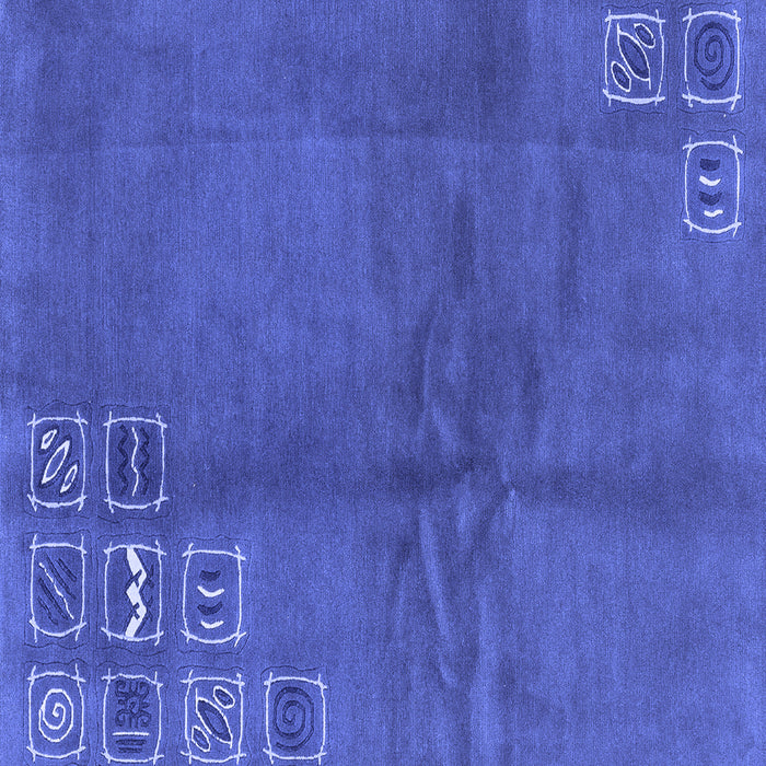 Square Abstract Blue Modern Rug, abs3068blu