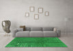 Machine Washable Abstract Green Modern Area Rugs in a Living Room,, wshabs3068grn