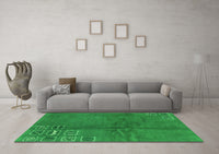 Machine Washable Abstract Green Modern Rug, wshabs3068grn