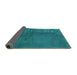 Sideview of Abstract Turquoise Modern Rug, abs3068turq