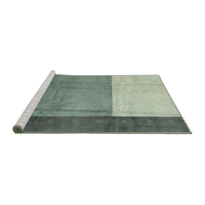 Sideview of Machine Washable Abstract Green Rug, wshabs3069