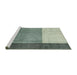 Sideview of Machine Washable Abstract Green Rug, wshabs3069