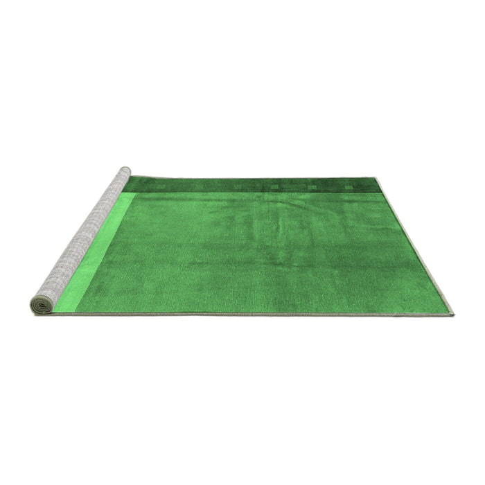 Sideview of Machine Washable Abstract Emerald Green Modern Area Rugs, wshabs3069emgrn