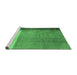 Sideview of Machine Washable Abstract Emerald Green Modern Area Rugs, wshabs3069emgrn