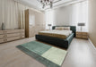 Abstract Green Modern Rug in a Bedroom, abs3069