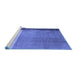 Sideview of Machine Washable Abstract Blue Modern Rug, wshabs3069blu